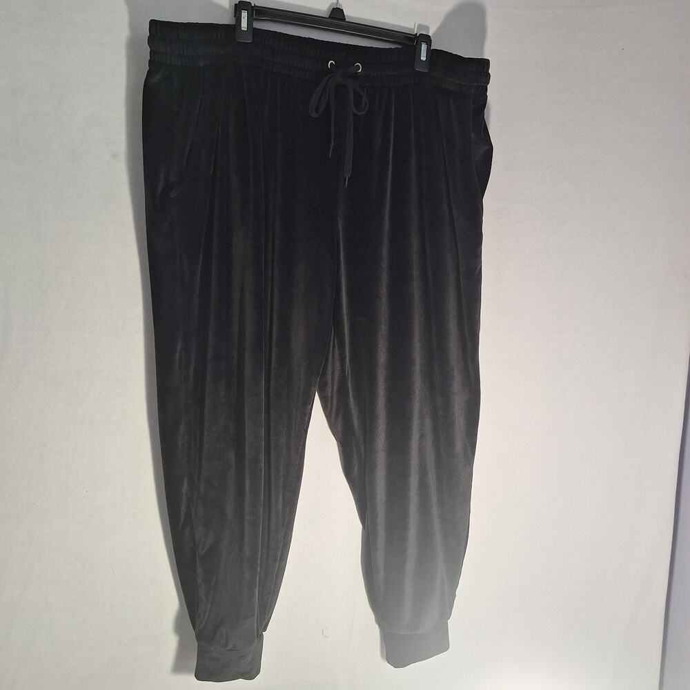 Rue + Velour Jogger Black 3X Soft Cozy Stretchy Quiet Luxury Leisure Wear